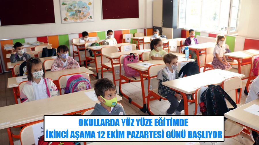 Okullarda Yüz Yüze Eğitimde İkinci Aşama 12 Ekim Pazartesi Günü Başlıyor