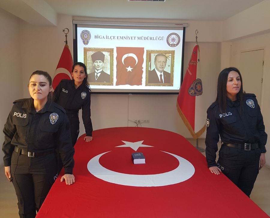 Biga İlçe Emniyet Müdürlüğüne Atanan Kadın Polisler İzinlerini Kullanmadan Göreve Başladılar