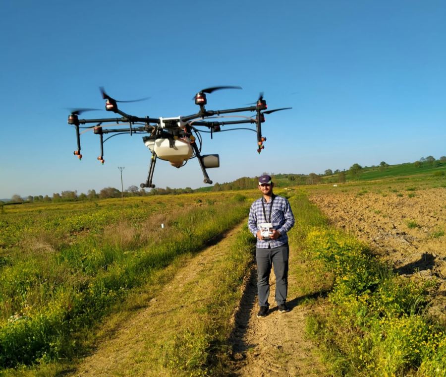 Bigalı Şahin Drone İle Tarım İşlerini Yapıyor