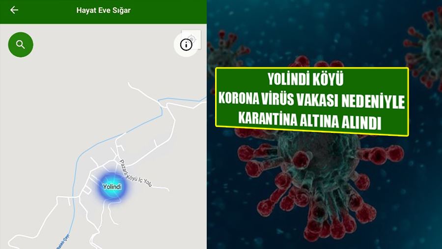 Yolindi Köyü Korona Virüs Vakası Nedeniyle Karantina Altına Alındı