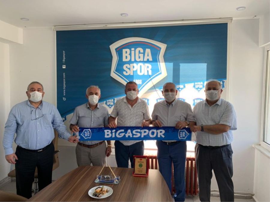 Biga OSB Yönetim Kurulu Bigaspor Kulübünü Ziyaret Etti