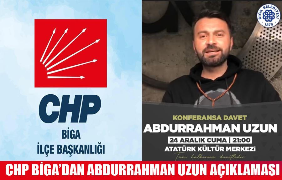 CHP Biga’dan Abdurrahman Uzun Açıklaması
