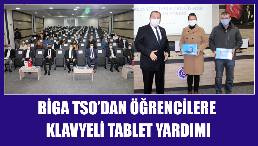Biga TSO’dan Öğrencilere Klavyeli Tablet Yardımı