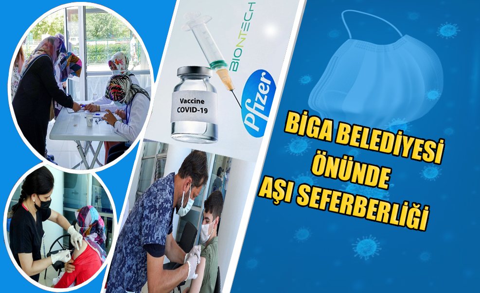 Biga Belediyesi Önünde Aşı Seferberliği