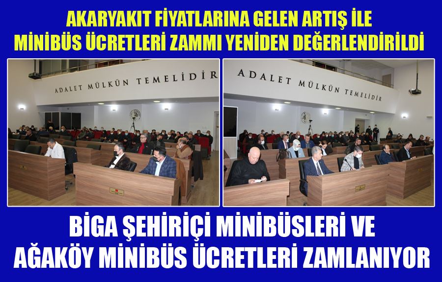 Biga Şehiriçi Minibüsleri Ve Ağaköy Minibüs Ücretleri Zamlanıyor